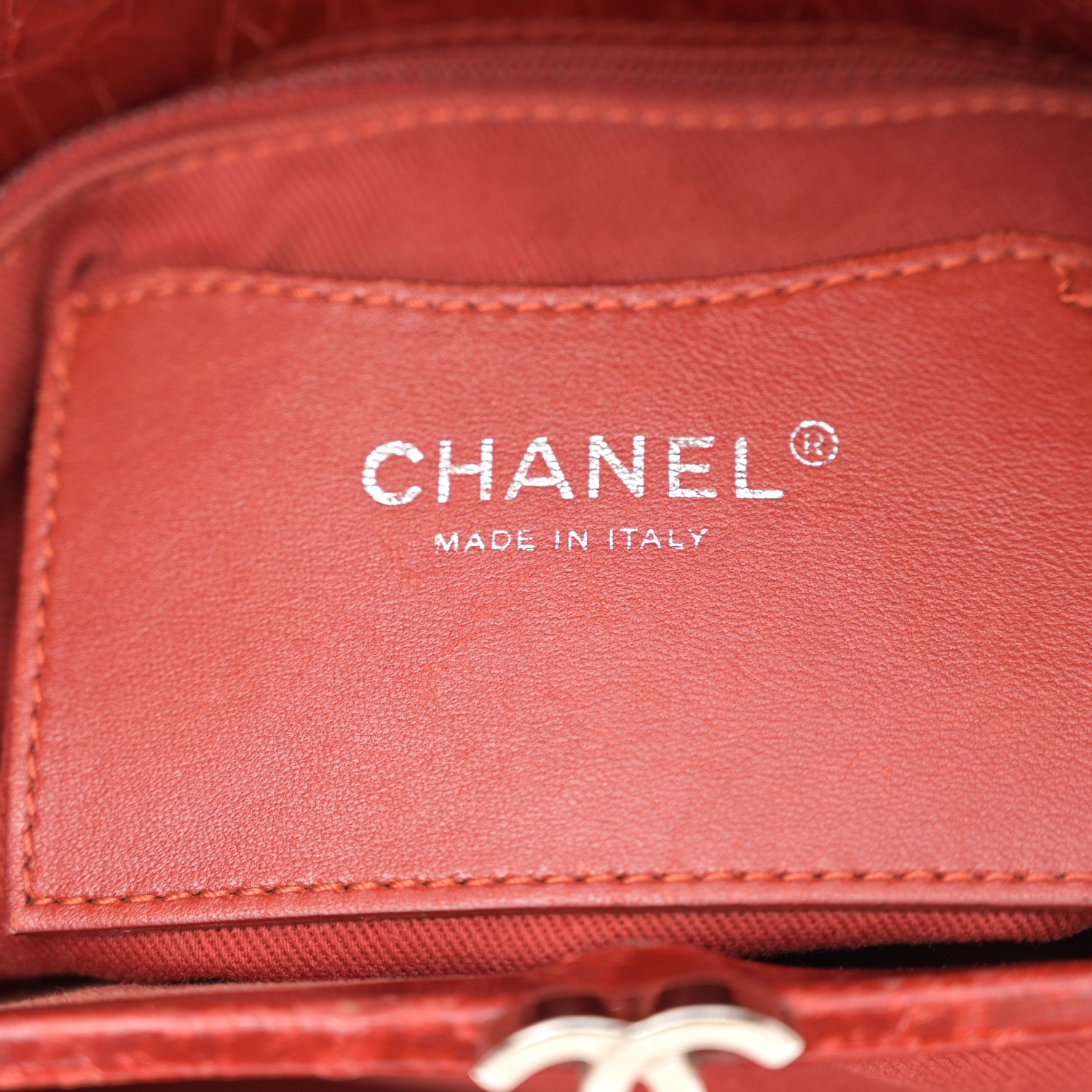 Chanel Glazed Calfskin Quilted Large Just Mademoiselle Bowling Bag Red 7 of 14