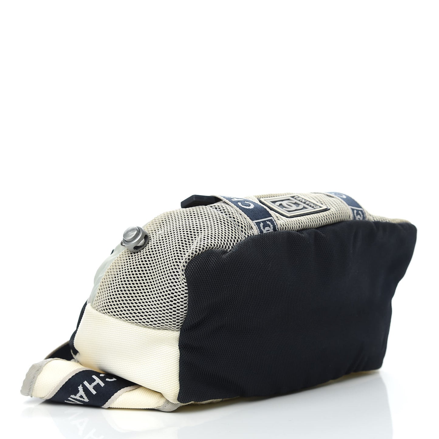 Nylon Mesh Sport Belt Bag Navy White