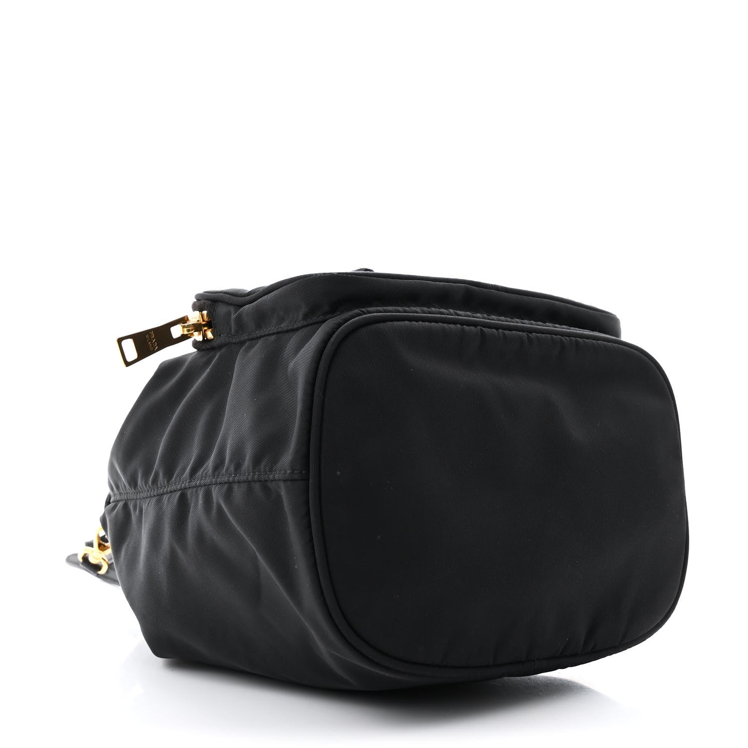 Prada Saffiano Tessuto Nylon Mini Bucket Crossbody Bag Black 4 of 9