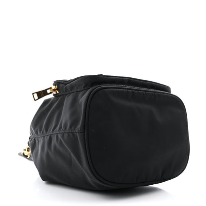 Prada Saffiano Tessuto Nylon Mini Bucket Crossbody Bag Black 4 of 9