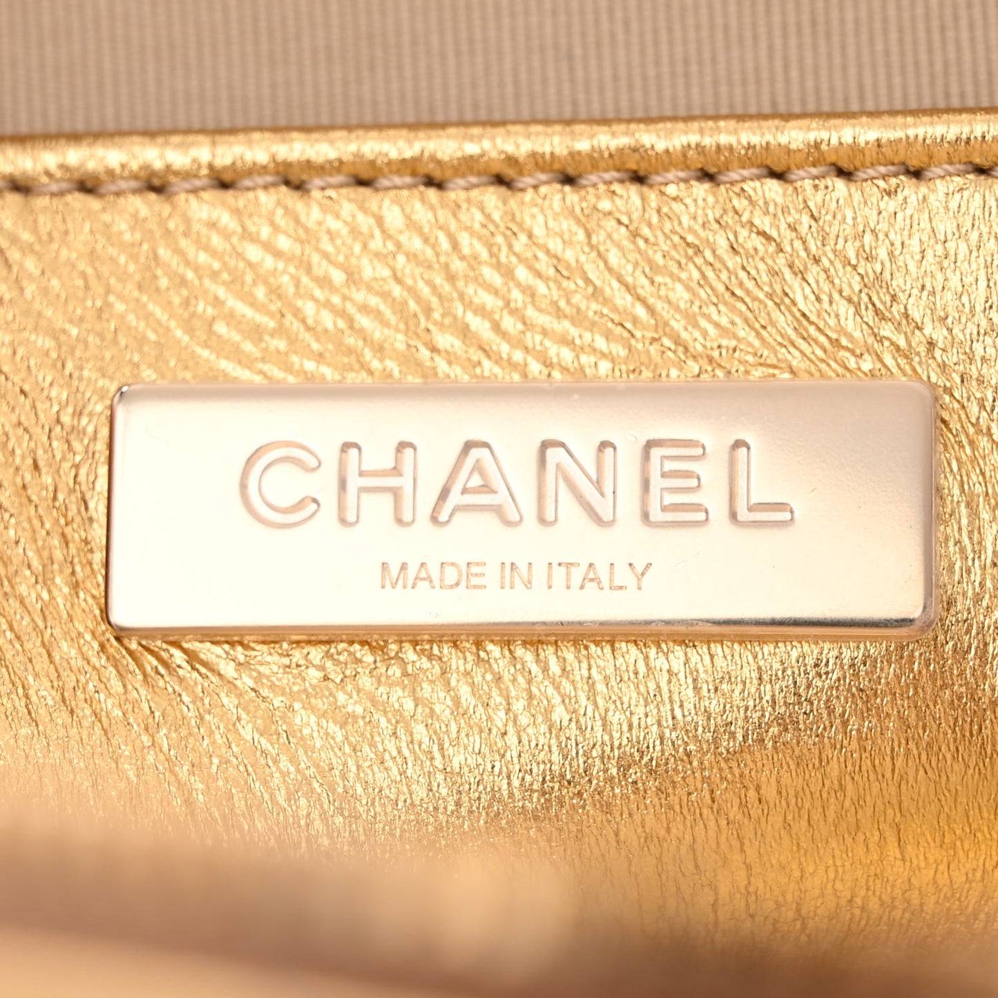 Metallic Lambskin Quilted Walk Of Fame Star Bag Gold