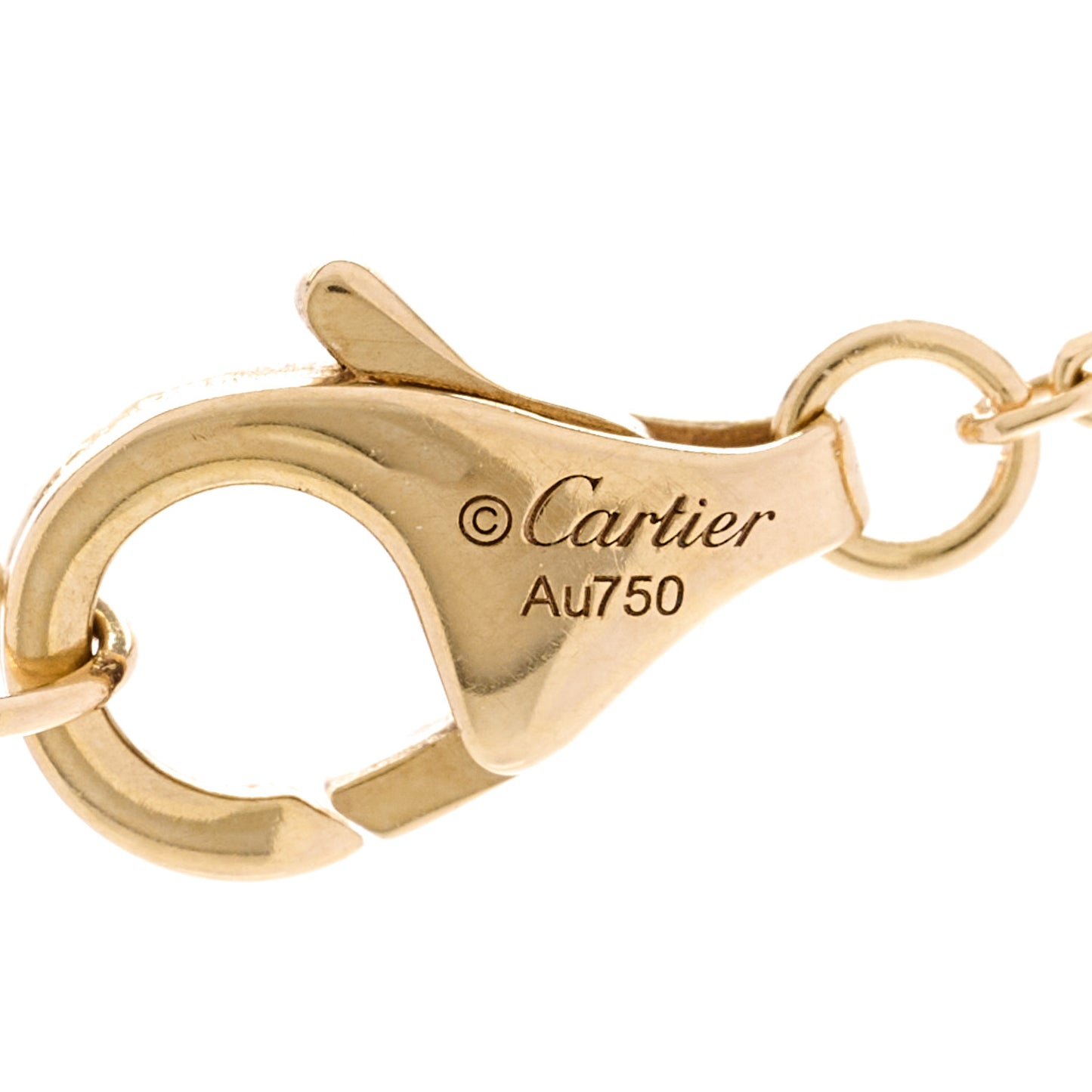18K Yellow Gold Diamond Mother of Pearl XS Amulette de Cartier Pendant Necklace