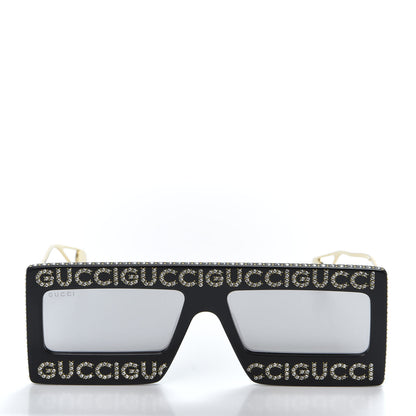 Gucci Acetate Crystal Mask-Frame Sunglasses GG0431S Black 2 of 8