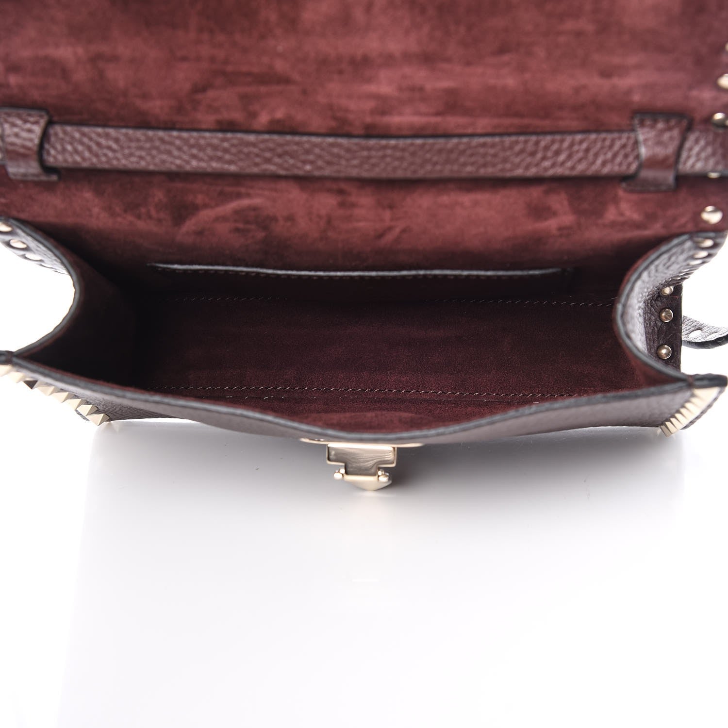 Valentino Garavani Pebbled Calfskin Medium Rockstud Flip Lock Crossbody Bag Deep Taupe 5 of 7