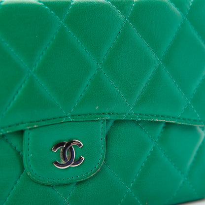 Chanel Lambskin Quilted Large Flap Wallet Green 15 of 18