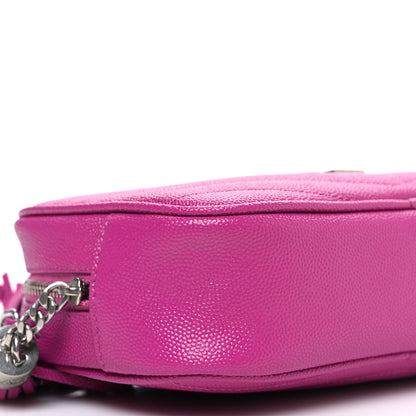 Saint Laurent Grain De Poudre Matelasse Monogram Mini Lou Camera Bag Fuxia Electrique 9 of 10