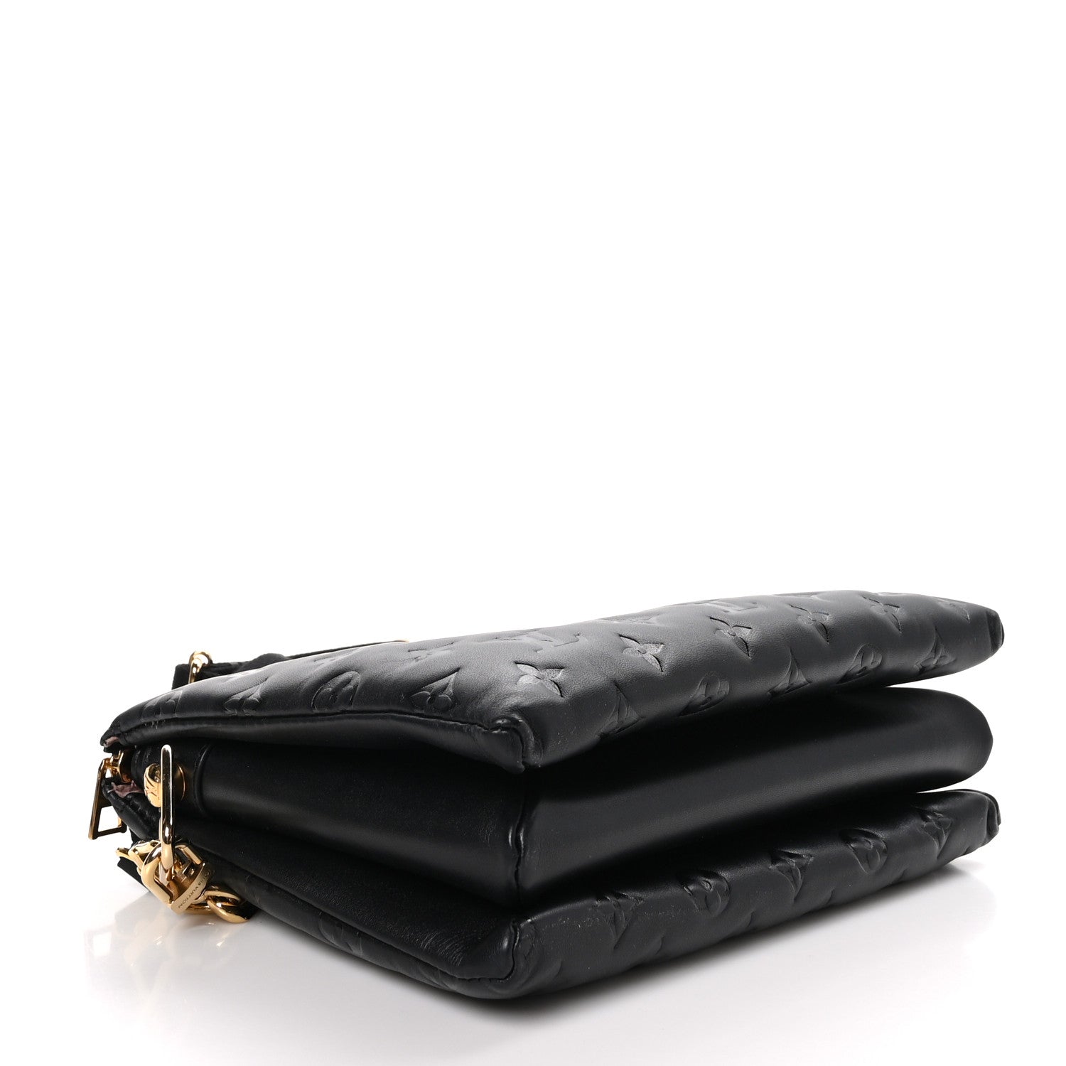 Louis Vuitton Lambskin Embossed Monogram Coussin PM Black 4 of 11