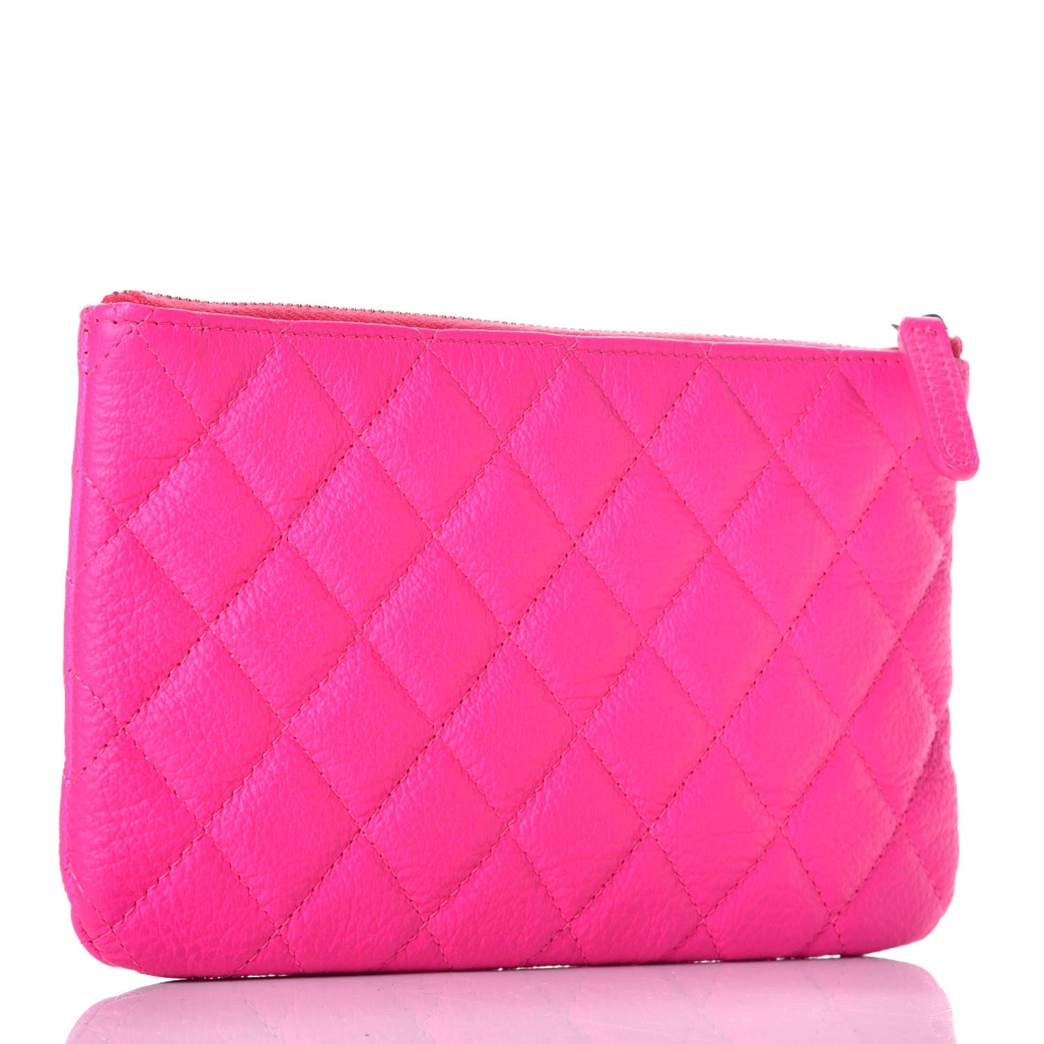 Chanel Goatskin Quilted Medium Reissue Cosmetic Case Pink 3 of 11