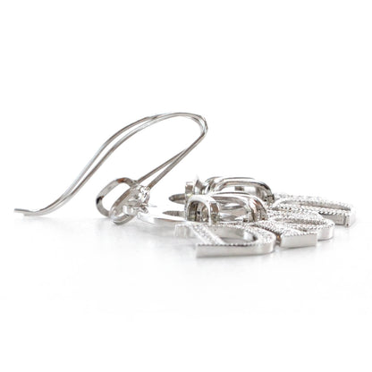 Christian Dior Crystal Logo Dangle Earrings Silver 5 of 5