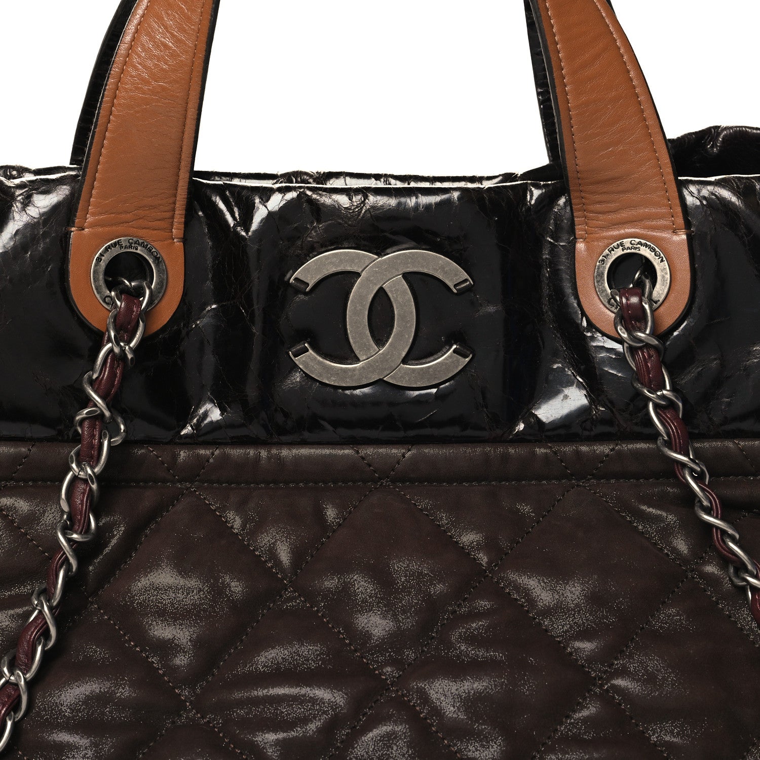 Chanel Iridescent Calfskin Quilted Large In The Mix Tote Dark Brown 8 of 11