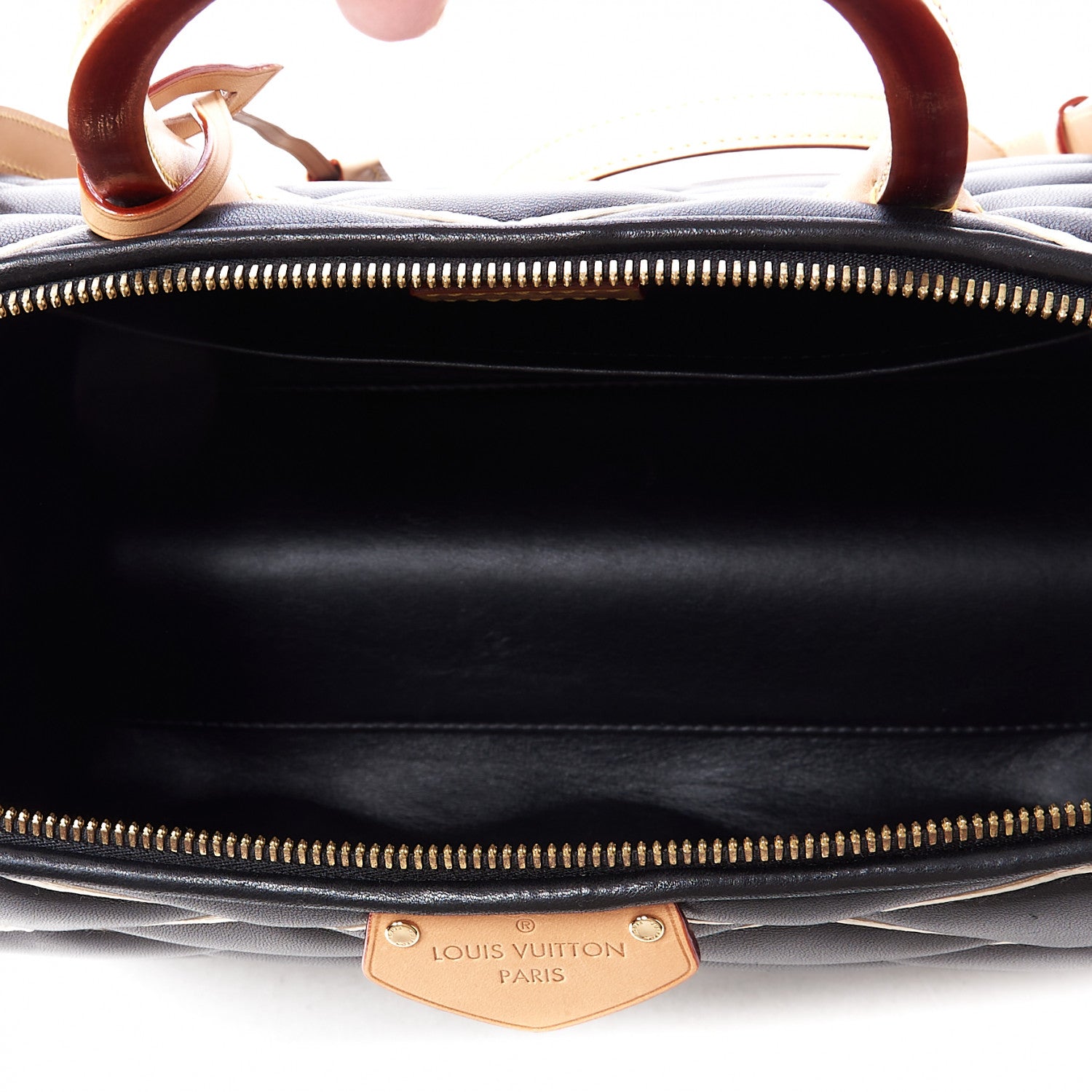 Louis Vuitton Lambskin Malletage Doc PM Black Natural 6 of 8
