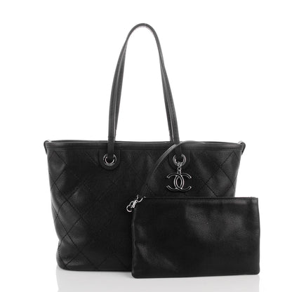 Chanel Grained Calfskin Shopping Fever Tote Black 3 of 8