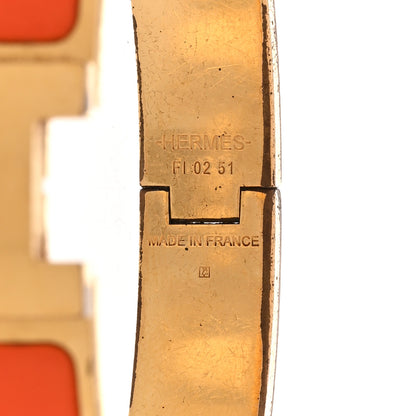 Hermes Matte Enamel Narrow Clic Clac HH Bracelet T4 Orange 4 of 5