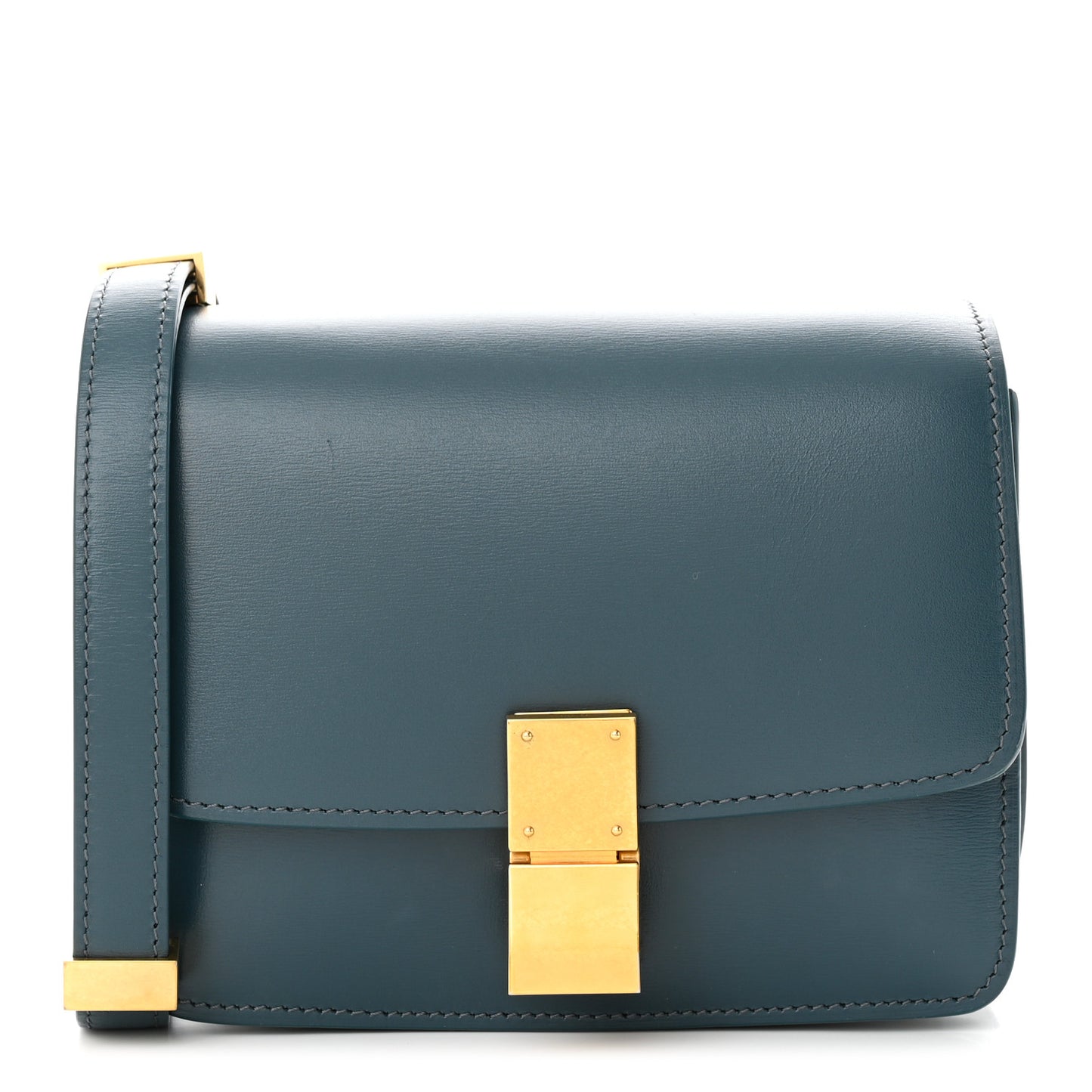 Box Calfskin Small Classic Box Flap Bag Petrol