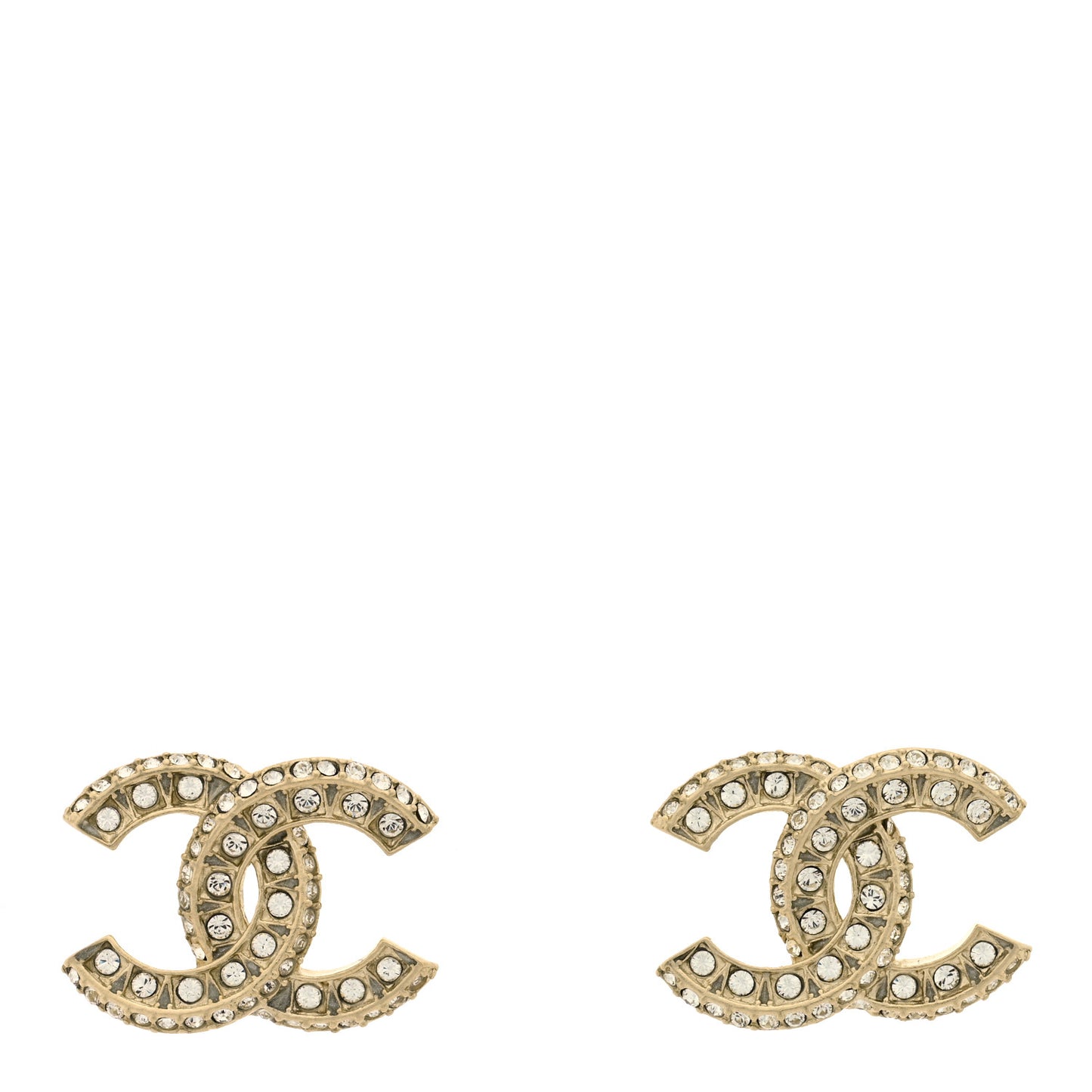Crystal Timeless CC Earrings Light Gold