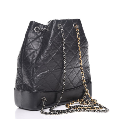Chanel Aged Calfskin Quilted Gabrielle Backpack Black 3 of 8