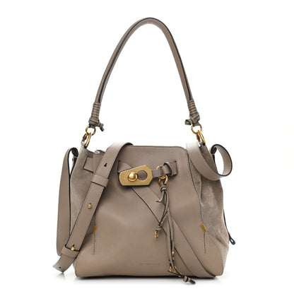 Chloe Suede Calfskin Medium Owen Bucket Bag Motty Grey 1 of 14