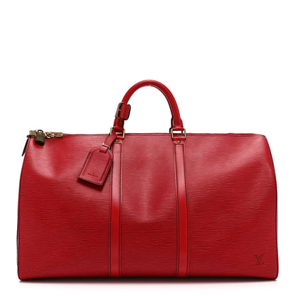 Louis Vuitton Epi Keepall 50 Castillan Red 1 of 11