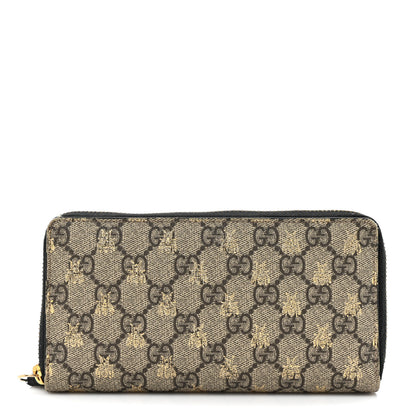 Gucci GG Supreme Monogram Bees Zip Around Wallet 1 of 16