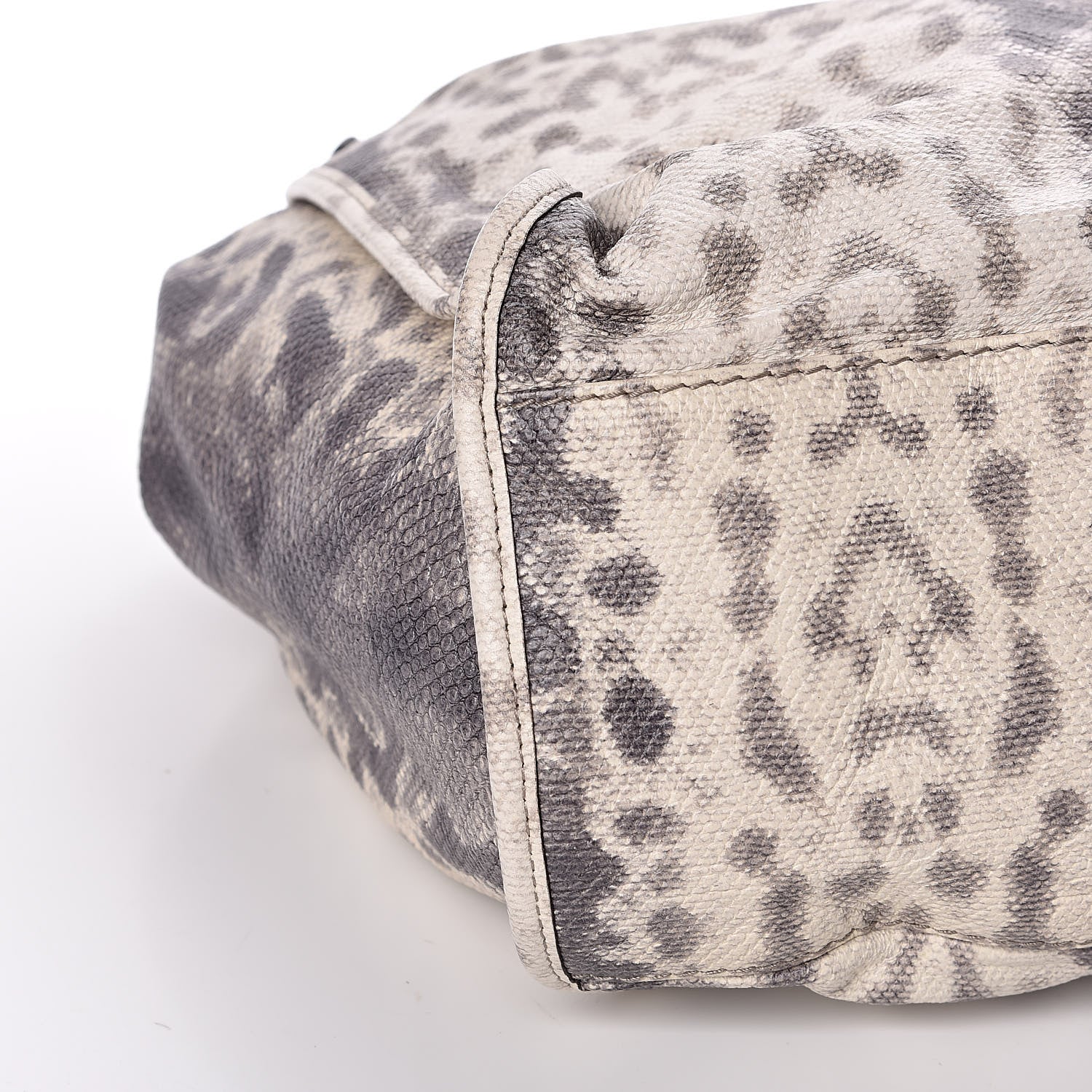 Gucci Calfskin Animalier Karung Printed Medium Soft Stirrup Shoulder Bag Gray 8 of 10
