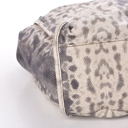Gucci Calfskin Animalier Karung Printed Medium Soft Stirrup Shoulder Bag Gray 8 of 10