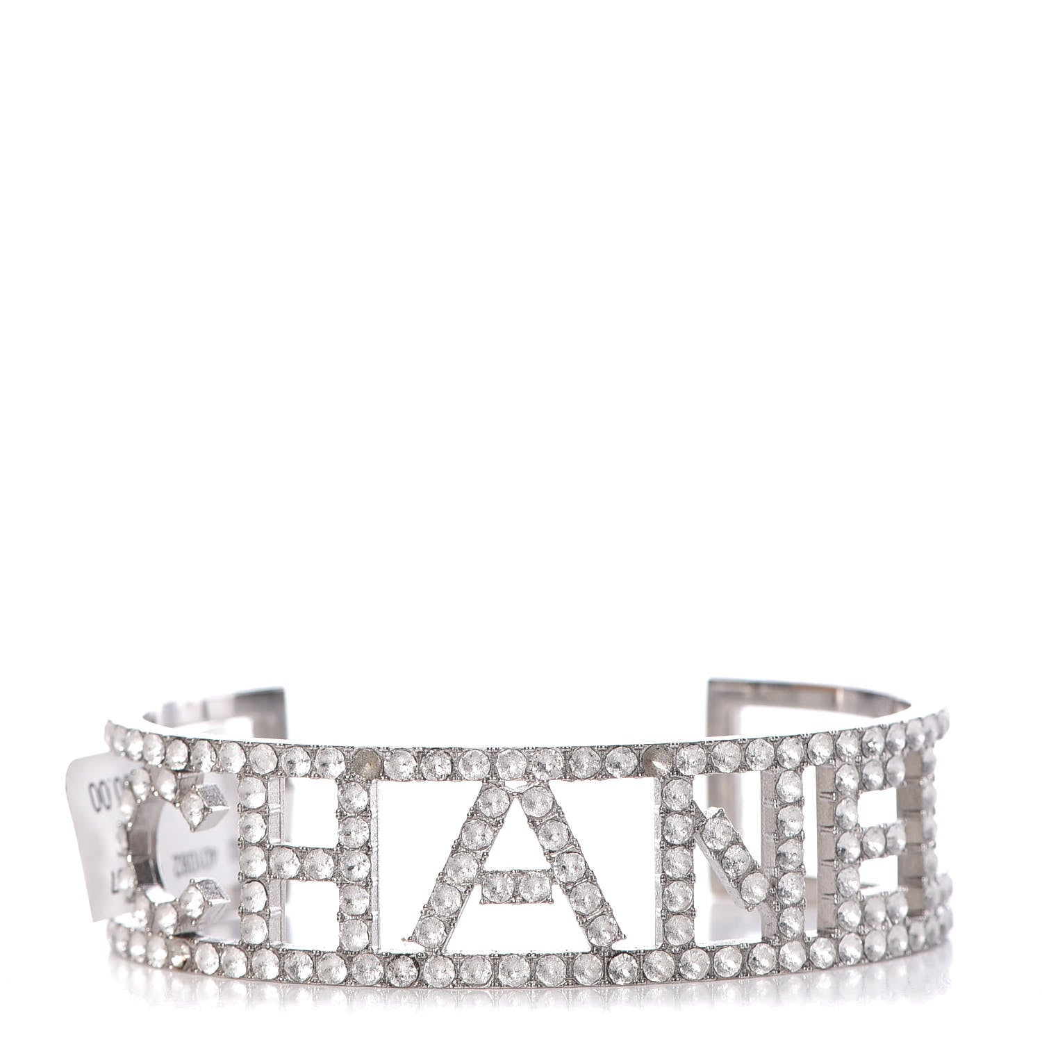 Chanel Crystal Logo Cuff M Silver 1 of 4