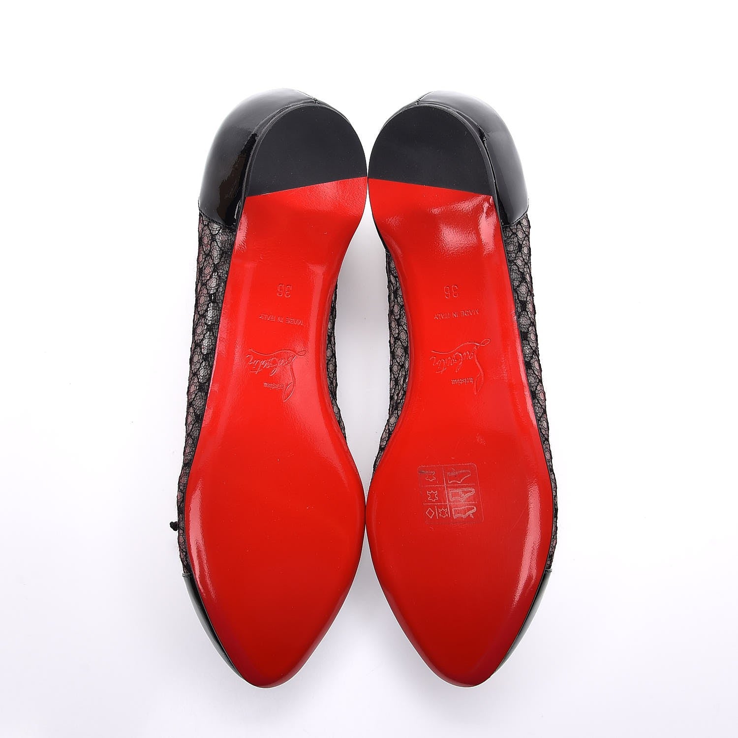 Christian Louboutin Patent Shiny Maille Miss Mix Flats 36 Black 5 of 8