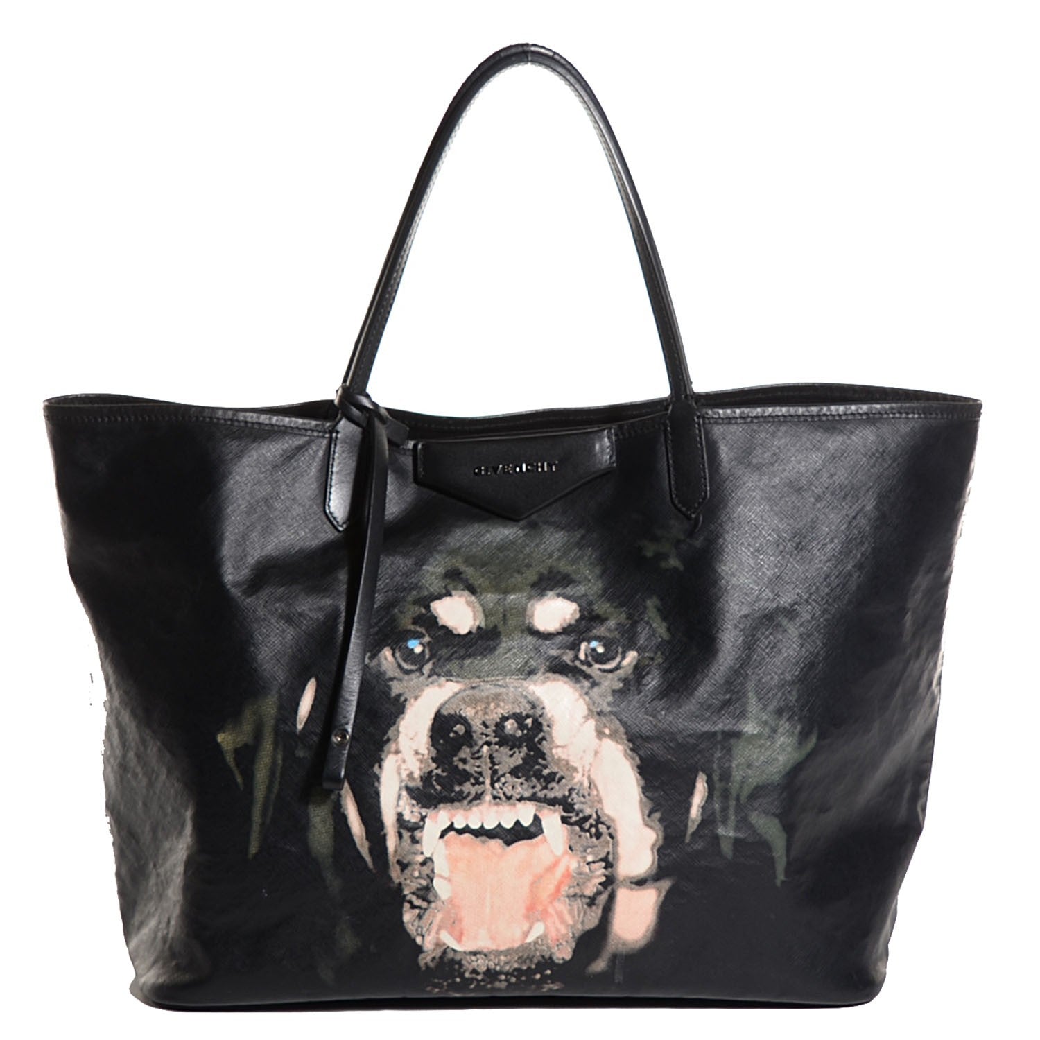 Givenchy Textured Coated Canvas Rottweiler Pint Large Antigona Tote Black 1 of 9