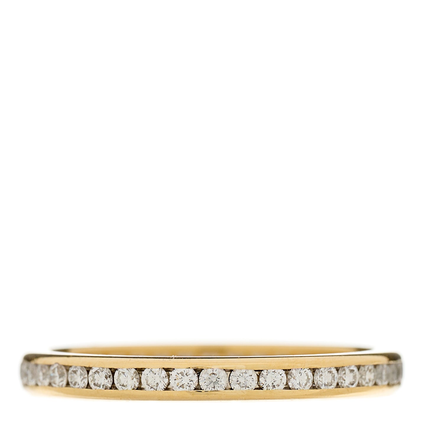 18K Yellow Gold Diamond 2mm Channel Set Band Ring 52 6