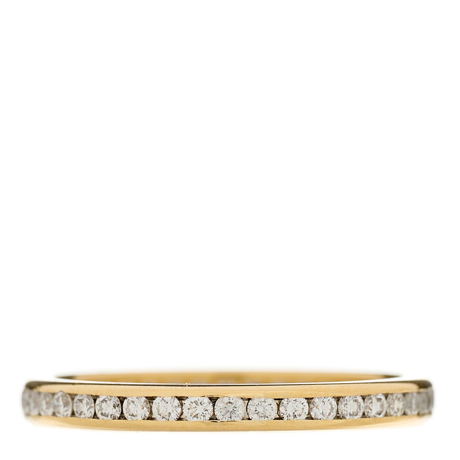 Tiffany 18K Yellow Gold Diamond 2mm Channel Set Band Ring 52 6 1 of 5