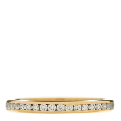 Tiffany 18K Yellow Gold Diamond 2mm Channel Set Band Ring 52 6 1 of 5