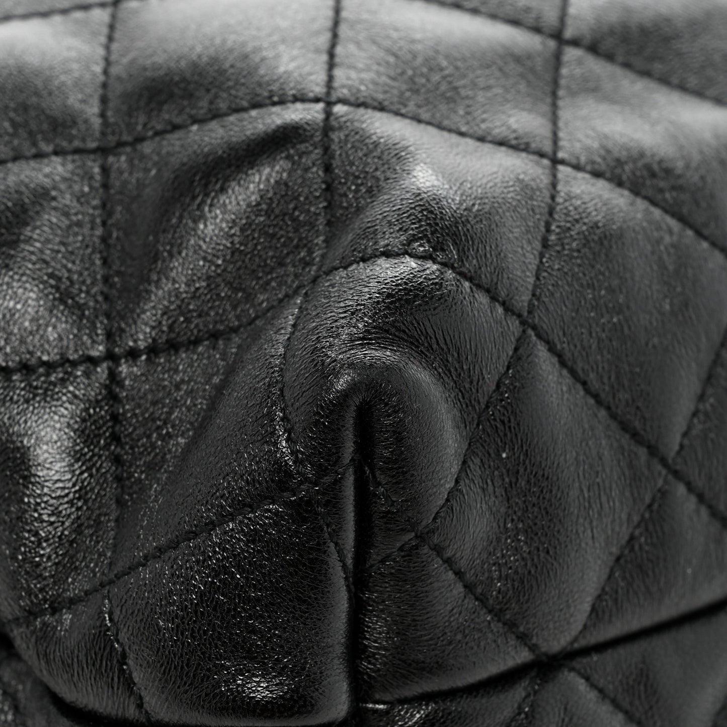 Lambskin Quilted Maxi Icare Shopping Tote Black