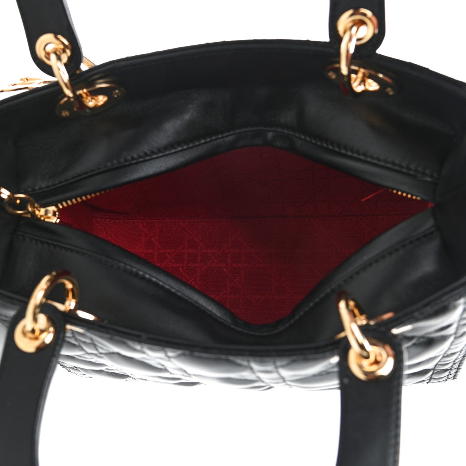 Christian Dior Lambskin Cannage Medium Lady Dior Black 5 of 9