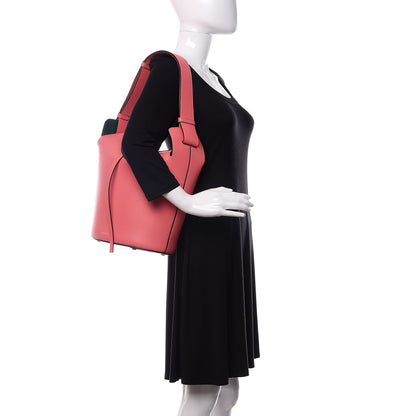Burberry Supple Calfskin Medium Bucket Coral Pink 2 of 10