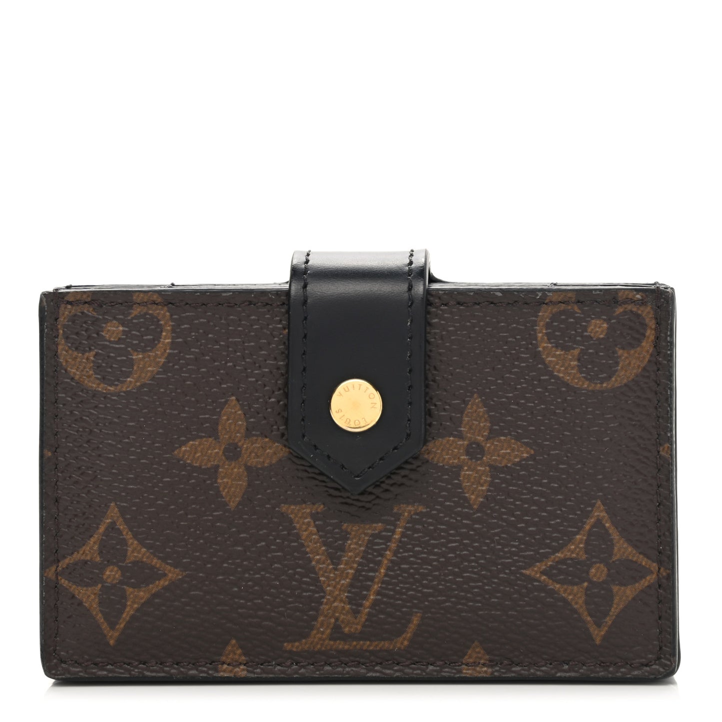 Monogram Gusset Card Holder Black