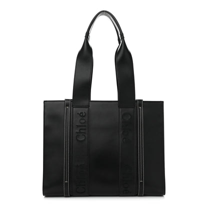 Chloe Calfskin Medium Woody Tote Black 1 of 12