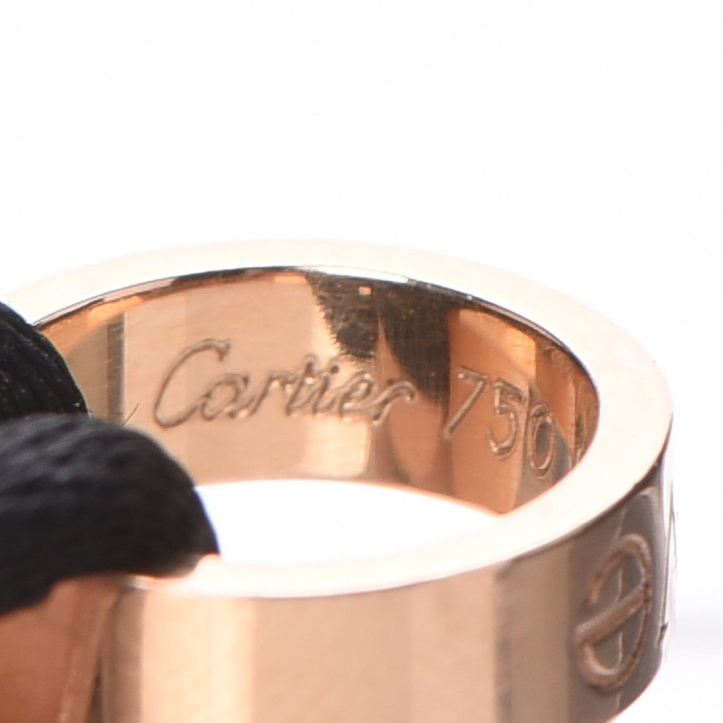 18K Pink Gold Charity LOVE Adjustable Cord Bracelet Black