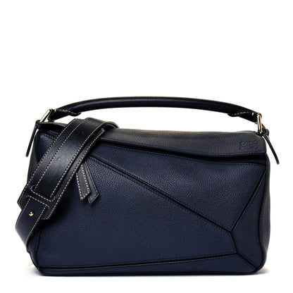 Loewe Calfskin Small Puzzle Bag Midnight Blue Black 1 of 8
