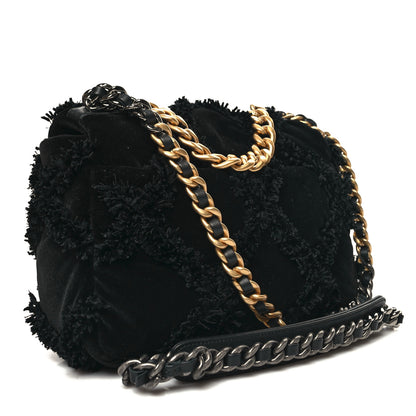 Chanel Cotton Canvas Quilted Medium Chanel 19 Flap Black 3 of 10