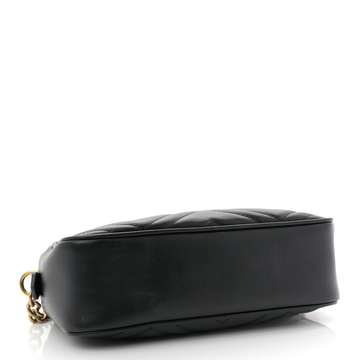 Calfskin Matelasse Small GG Marmont Chain Shoulder Bag Black