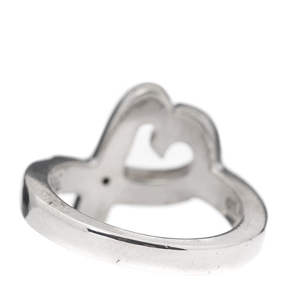 Tiffany Sterling Silver Paloma Picasso Diamond Loving Heart Ring 49 4.75 3 of 5