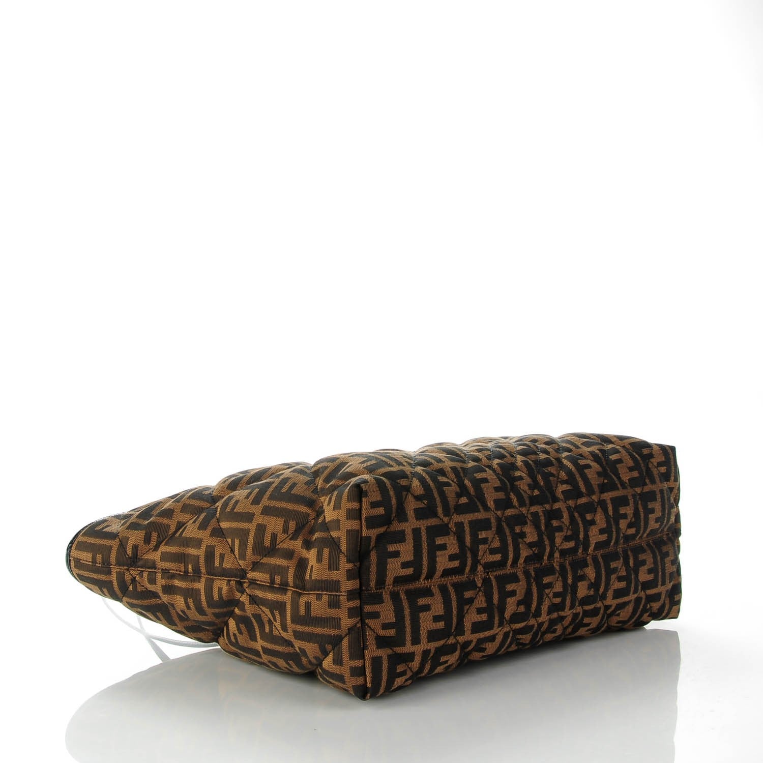 Fendi Zucca Quilted Medium Roll Tote Tobacco Black 4 of 7