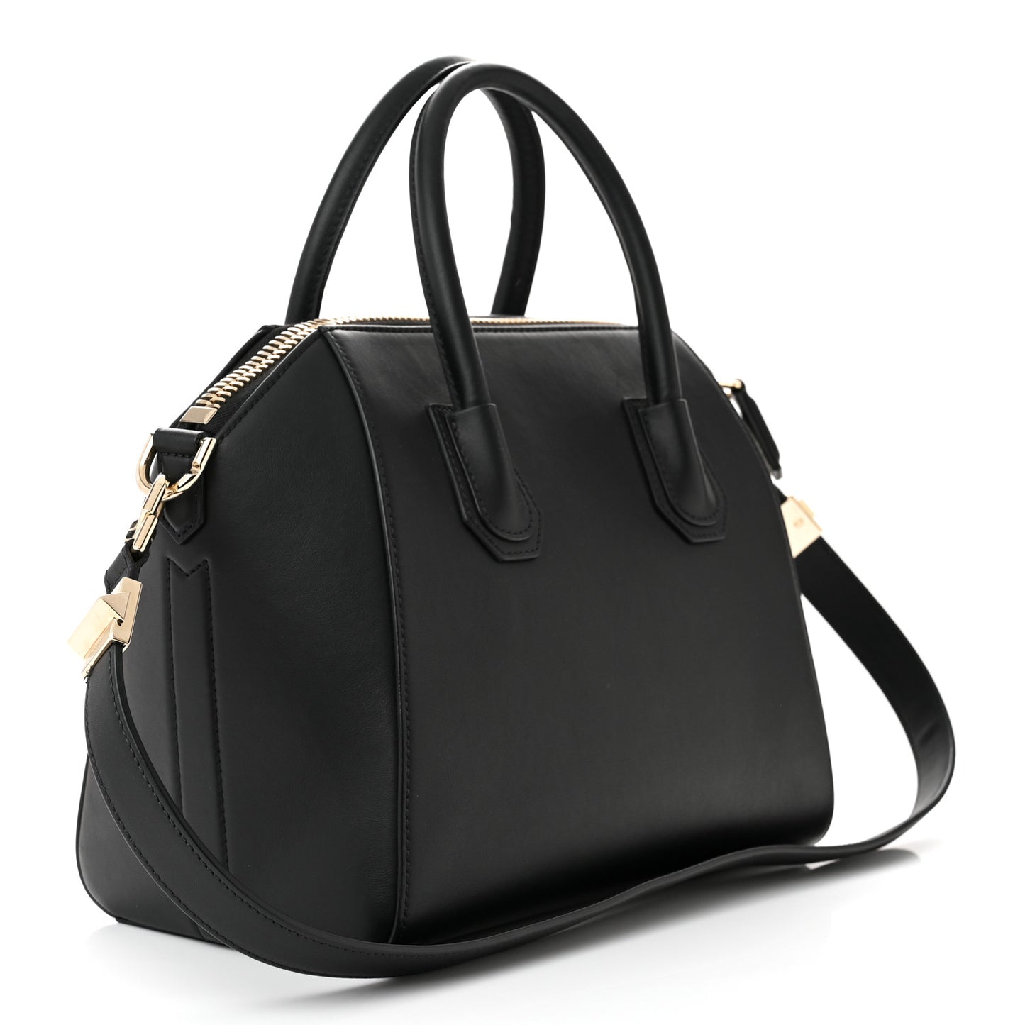 Calfskin Triangle Studded Small Antigona Black