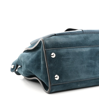 Fendi Chamois Karung Shiny Nappa Medium 3 Pocket Peekaboo Iconic Satchel Cobalto Petrolio 9 of 10