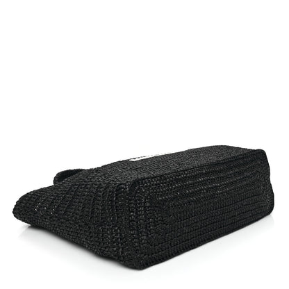 Saint Laurent Raffia Rive Gauche Tote Black 4 of 12