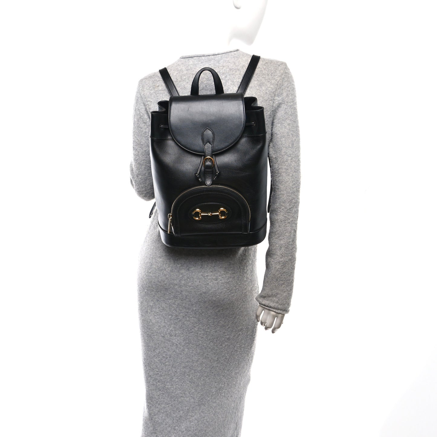 Boarded Plutone Calfskin Horsebit 1955 Single Buckle Backpack Black