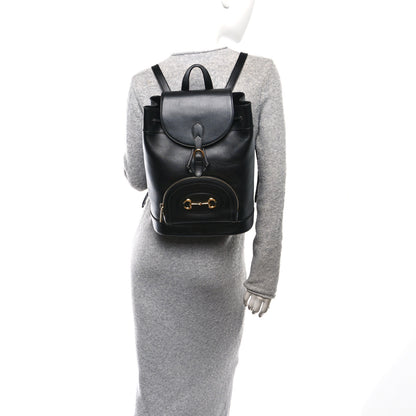 Gucci Boarded Plutone Calfskin Horsebit 1955 Single Buckle Backpack Black 2 of 10