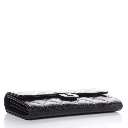 Chanel Caviar Quilted Large Gusset Flap Wallet Black 4 of 9