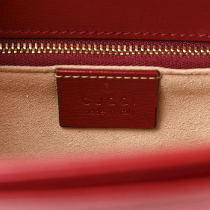 Gucci GG Supreme Monogram Azalea Calfskin Horsebit 1955 Shoulder Bag Beige Ebony New Cherry Red 6 of 10
