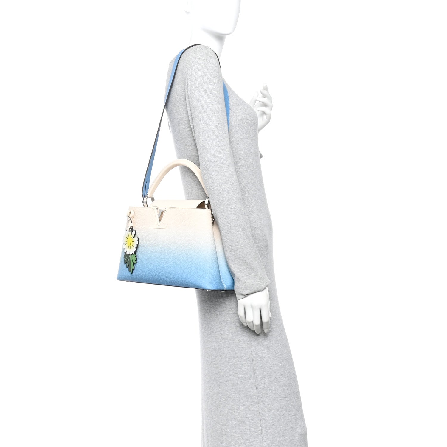 Louis Vuitton Taurillon Capucines MM Gradient Blue 2 of 9